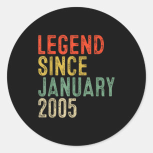 Legende seit Januar 2005 21. Geburtstagsgeschenke  Runder Aufkleber