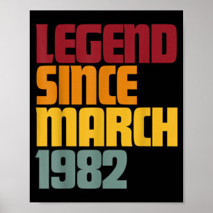 Legende seit März 1982 44. Geburtstag - Vintage Poster