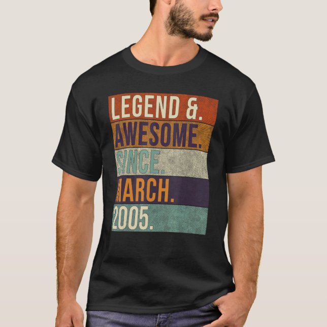 Legende und Phantastisch Seit März 2005 Retro Birt T-Shirt (Vorderseite)
