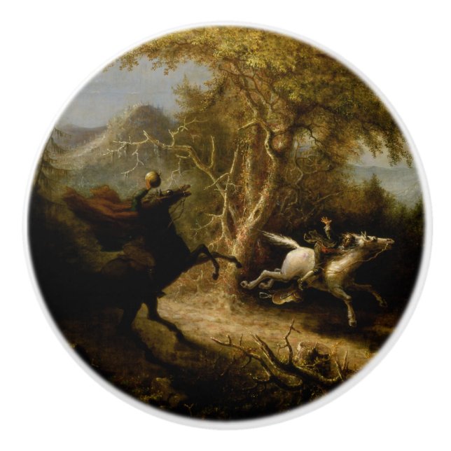 Legende von Headless Horseman Halloween Ghost Keramikknauf (Vorderseite)