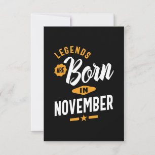 Legenden sind im November Geboren RSVP Karte