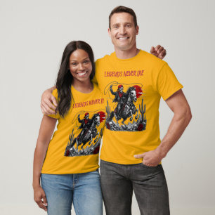 LEGENDEN STERBEN NIE – Skelett-Cowboy auf Pferd  T-Shirt