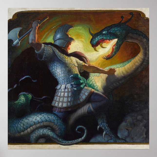 Legenden von Charlemagne von Newell Convers Wyeth Poster (Vorne)