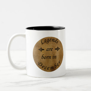Legenden werden im Dezember Vintage Geburtstag geb Zweifarbige Tasse