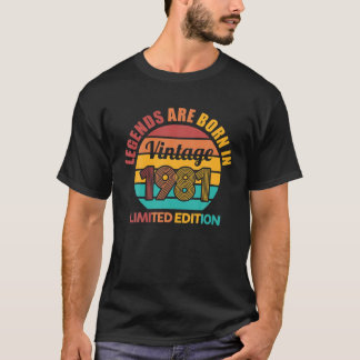 Legenden werden in Vintage 1981 geboren 40. Geburt T-Shirt