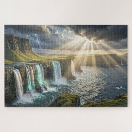 Legendeninsel-Küstenwasserfall-Jigsaw-Puzzle