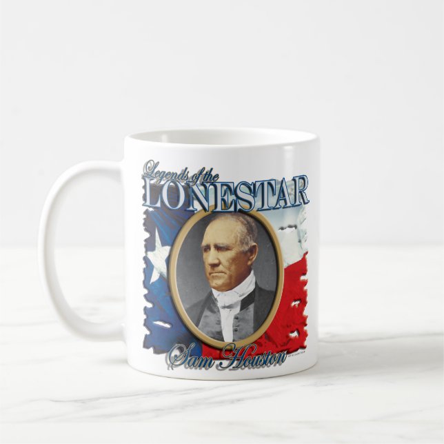 Légendes de la tasse de Lonestar Sam Houston (Gauche)