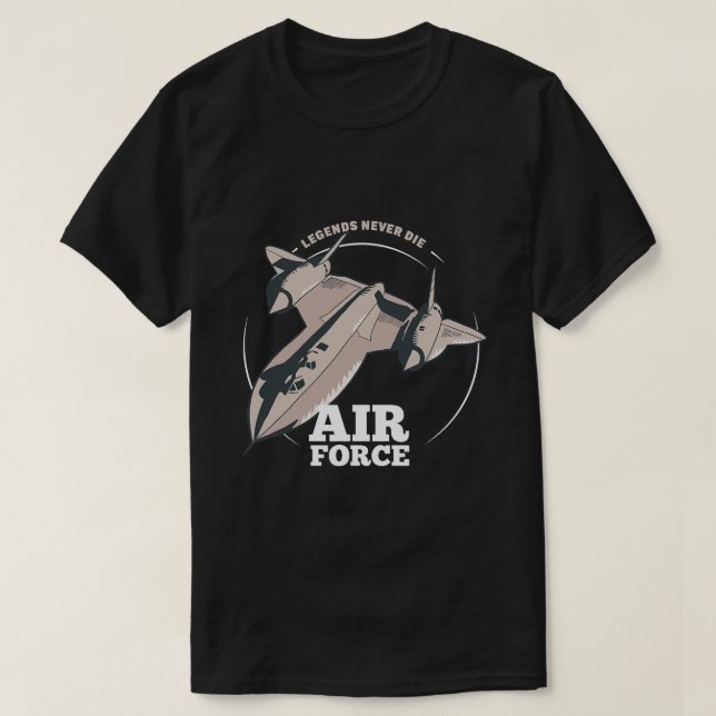 Legends Die nie Militär SR 71 Blackbird Airplan T-Shirt (Design vorne)