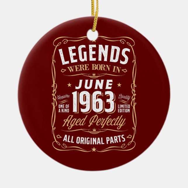 Legends June 1963 Gift 59 Year Old 59th Birthday Keramik Ornament (Vorne)