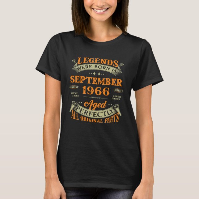 Legends Were Born In September 1966 T-Shirt (Vorderseite)