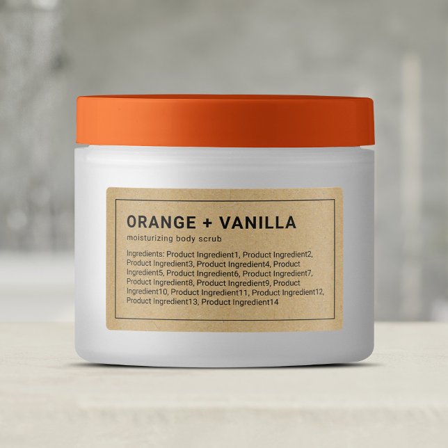 Léger Gris Bordure Kraft Ingrédients Étiquette de  (Créateur téléchargé)