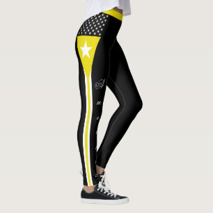 Légers leggings de ligne jaune, Drapeau américain,