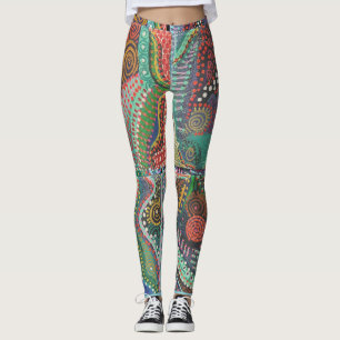 Legging à motif carreaux pointillés