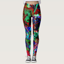 Legging abstrait explosif, femmes abstraites chrom