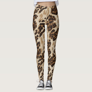 Legging Animal Print Beige Estampado