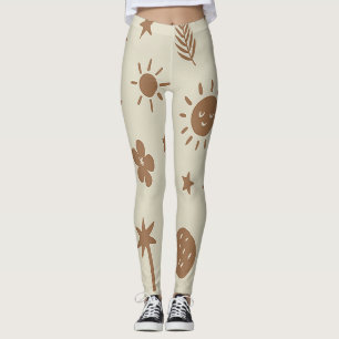 Legging Bohème Beige et Marron