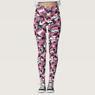 Legging camouflage rose et bleu