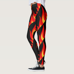 Legging de gym de fitness de travail enflammé roug