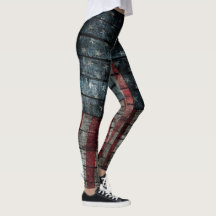 Legging Drapeau Américain en Bois