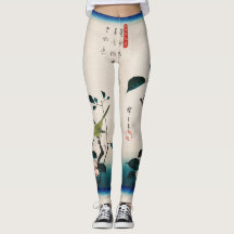 Legging imprimé oiseau japonais