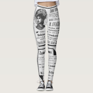 legging Neunzigerjahre Zeitungsentwurf Leggings