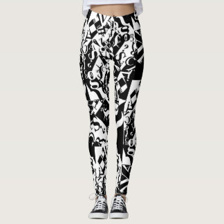 legging noir sur blanc sur noir