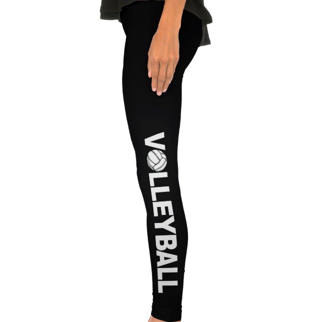 Legging Vêtements de sport de typographie de volleyball (Jambe gauche)