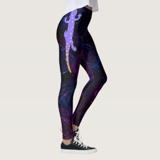 Legging vibrant violet gecko inspiré des reptiles