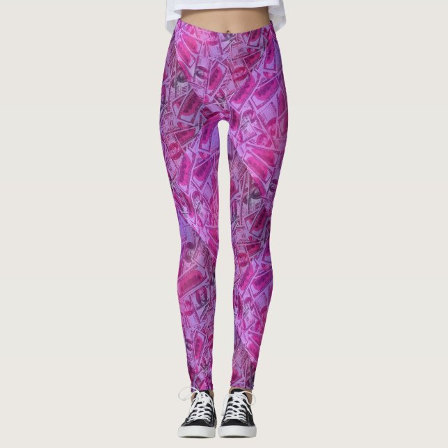 Leggings 100 $ de bons roses (Devant)