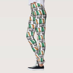 Leggings 100% irlandais avec le drapeau de l'Irlande