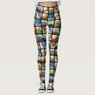 Leggings 10 Arrondi Modèle de grille photo Carré Black Fr