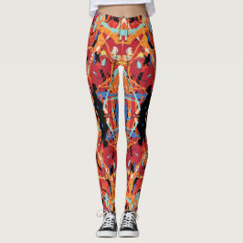 Leggings 16 bits Vilain Orange Black splatter