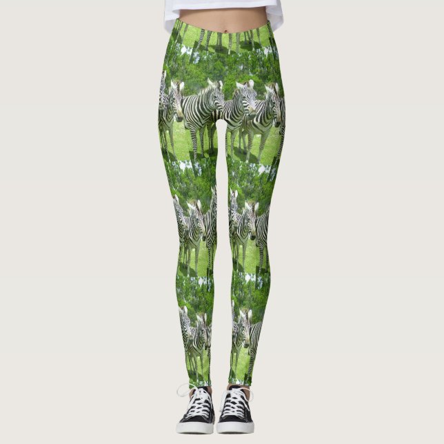 Leggings 3 Zèbres Mignons (Devant)