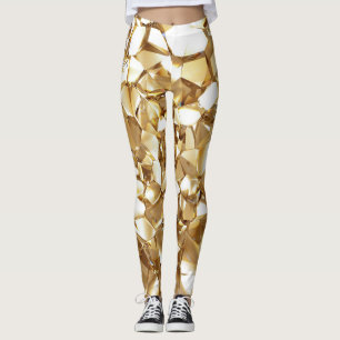 Leggings 3D abstraite texture or cristal.