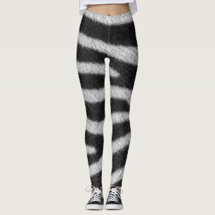 Leggings 3d motif animal étonnant en design peau Zebra