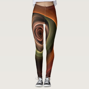 Leggings 3D Spirale Abstraite couleurs chaudes Art fractal