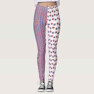 Leggings 4 juillet Étoiles Rayures Rouge Blanc Bleu Yoga
