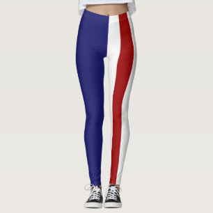 Leggings 4 juillet guêtres rouges, blanches et bleues