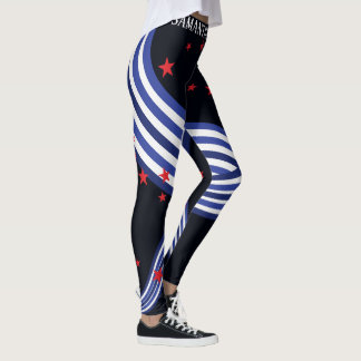 Leggings 4 juillet tourbillonnement de vagues croisé par