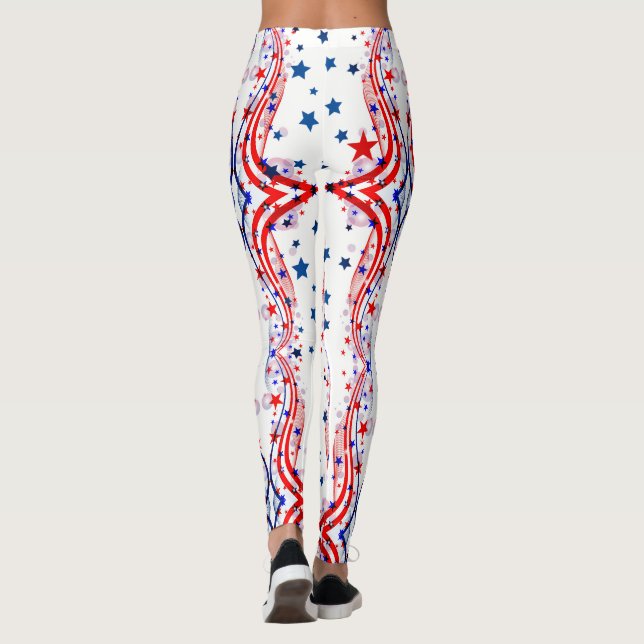 Leggings 4e JUILLET Étoiles et rayures Pantalons de défilé (Dos)