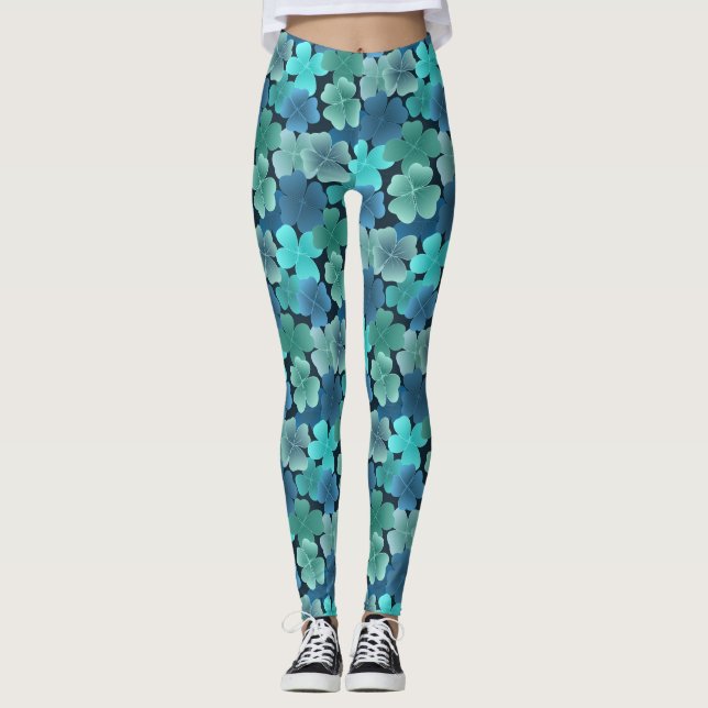 Leggings 4feuille en bleu (Devant)