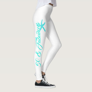 Leggings 50 et Fabulous White Turquoise Blue Aqua Starfish 