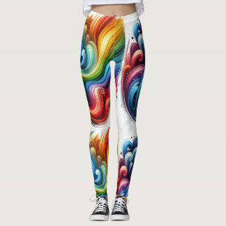 Leggings à arc-en-ciel vibreux