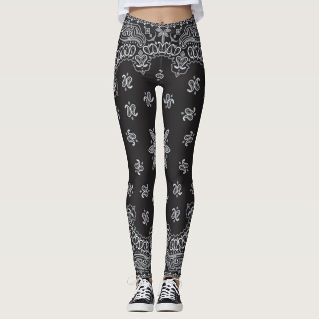 leggings à bandana noire (Devant)