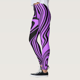Leggings à bande noire violet ou choisir la couleu