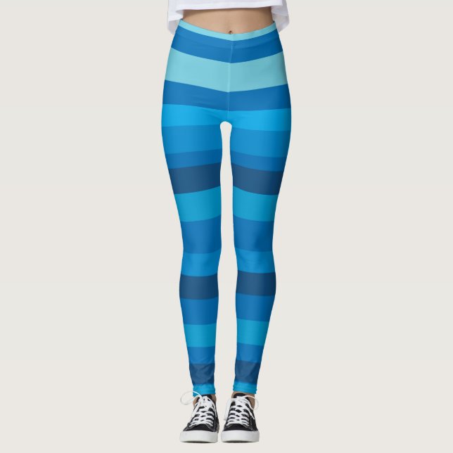 Leggings à bandes bleues (Devant)