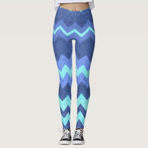 leggings à chevron bleu