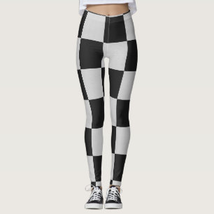 Leggings À damiers Carrés noirs et blancs ou COULEUR PERS