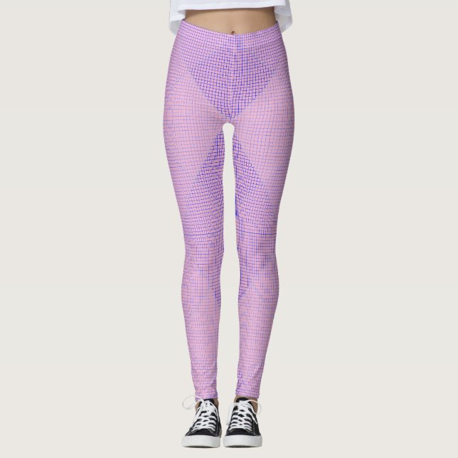 Leggings à damiers motif net 02 LPink BG (Devant)