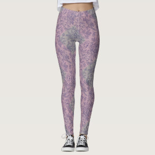 Leggings à damiers motif petit vert w rose BG